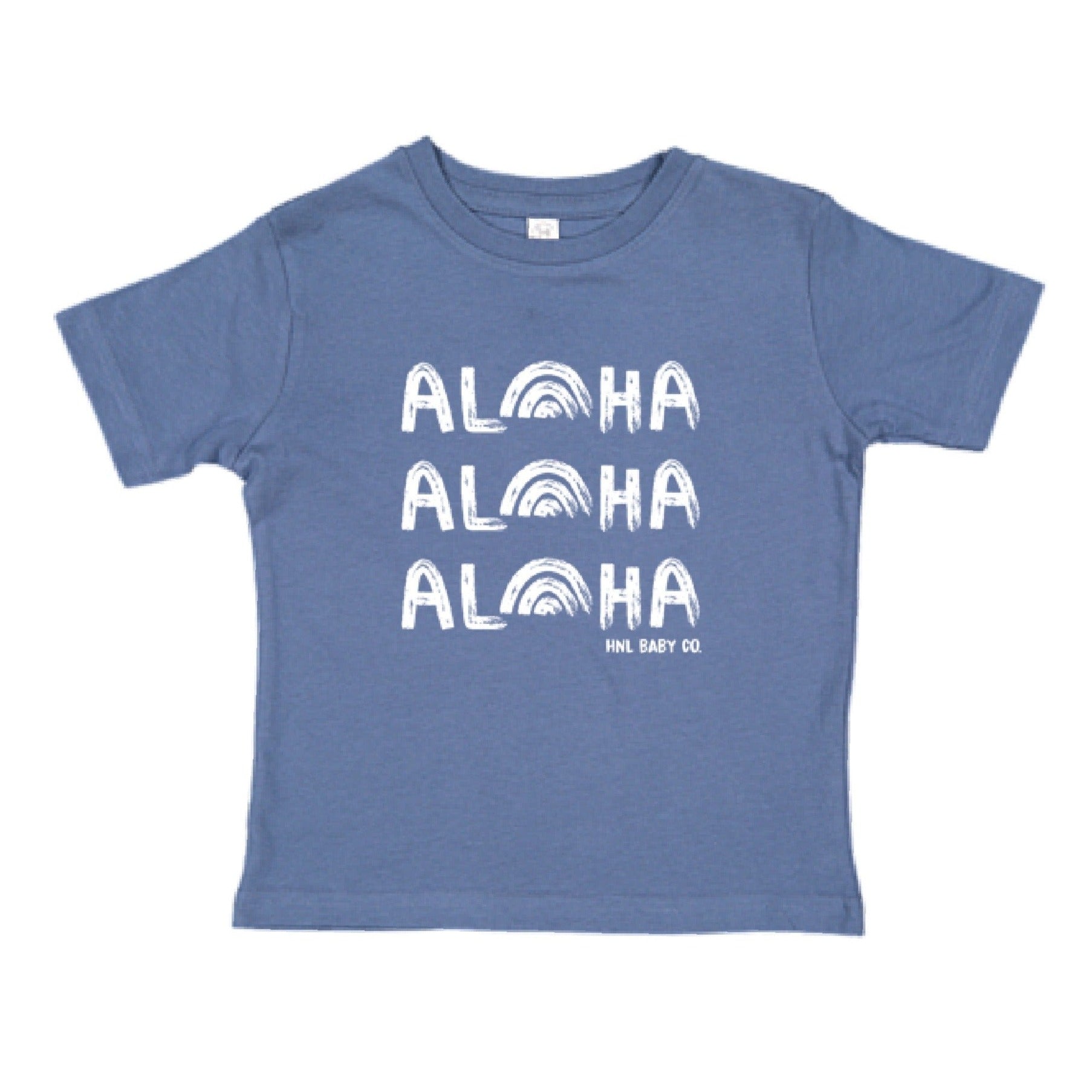 Pop-Up Mākeke - Honolulu Baby Co. - Aloha, Aloha, Aloha Keiki T-Shirt - Indigo