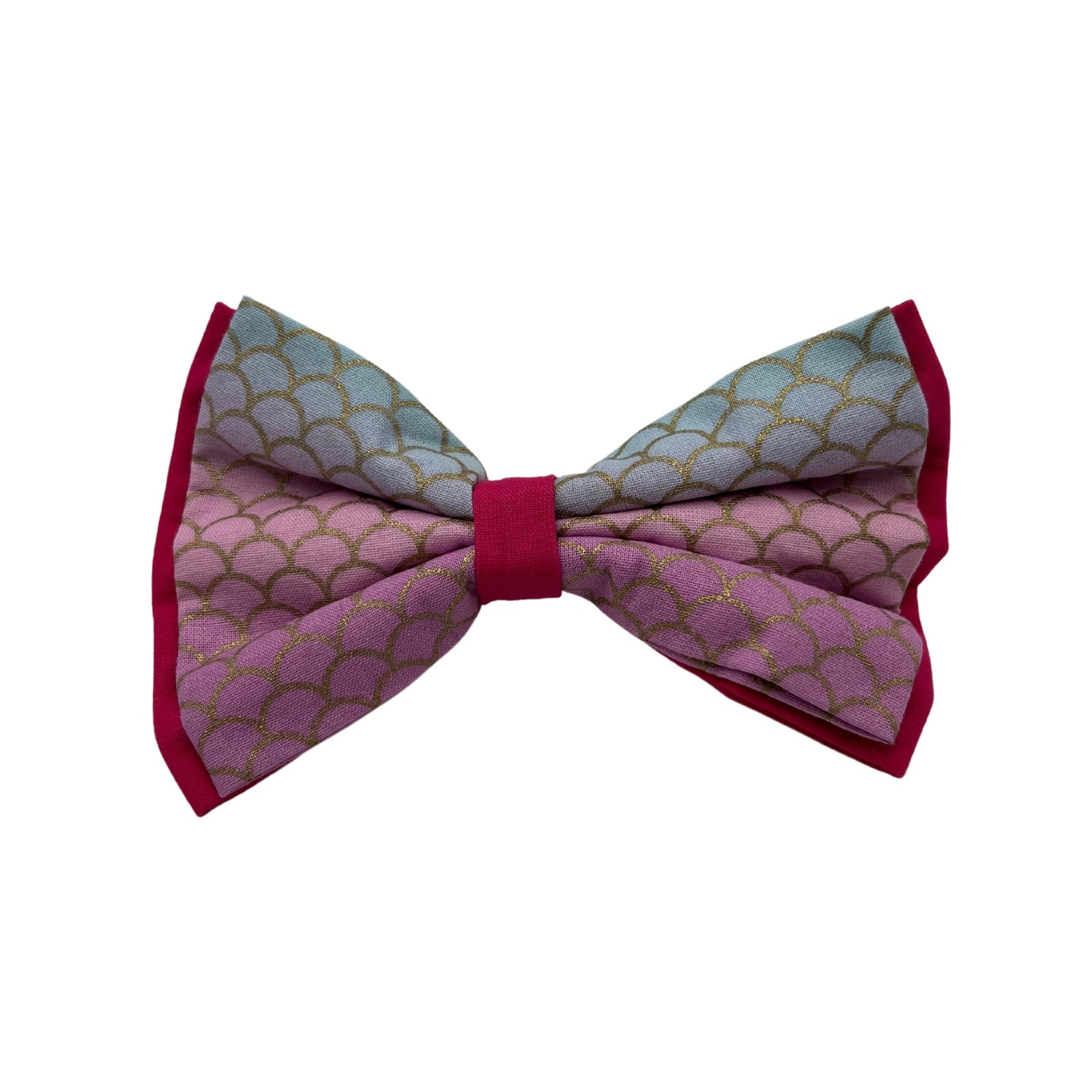 Pop-Up Mākeke - humBOWbarks Pet Wear - Large Double Bow Tie - Mermaid - Front View