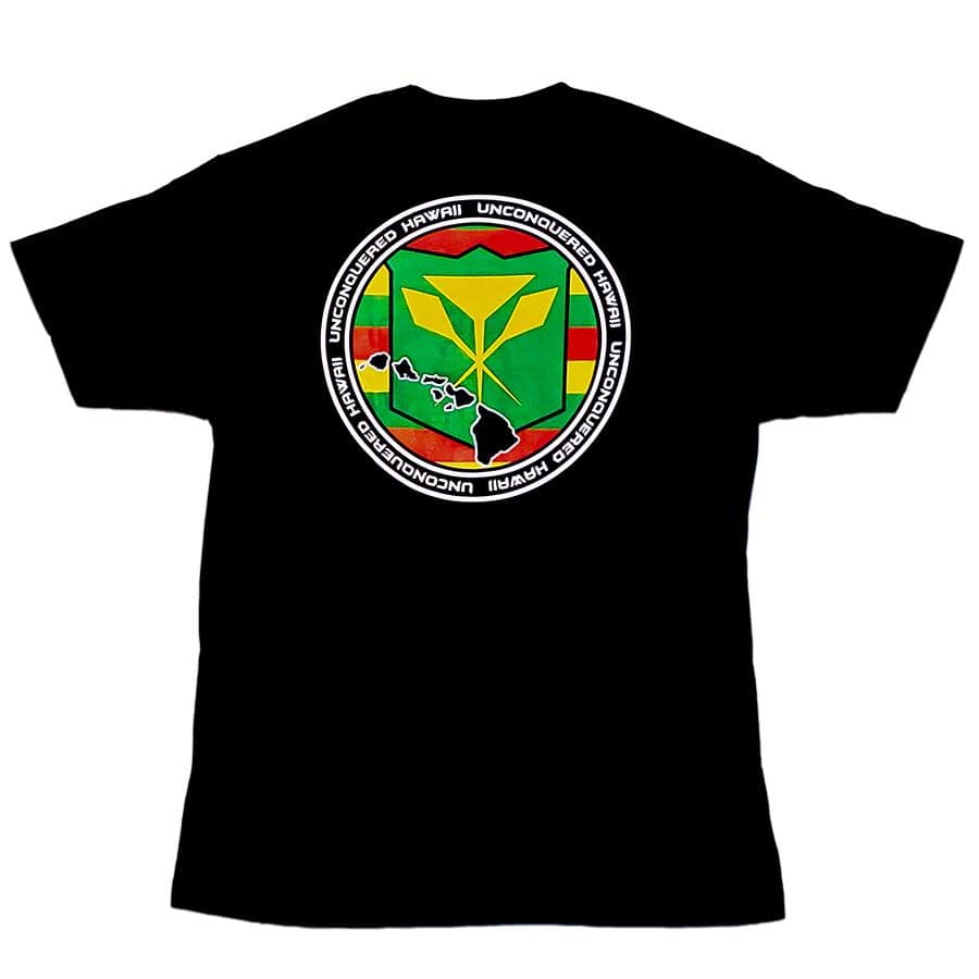 Pop-Up Mākeke - Unconquered Hawaii - Unconquered Circle Men's Short Sleeve T-Shirt - Back View