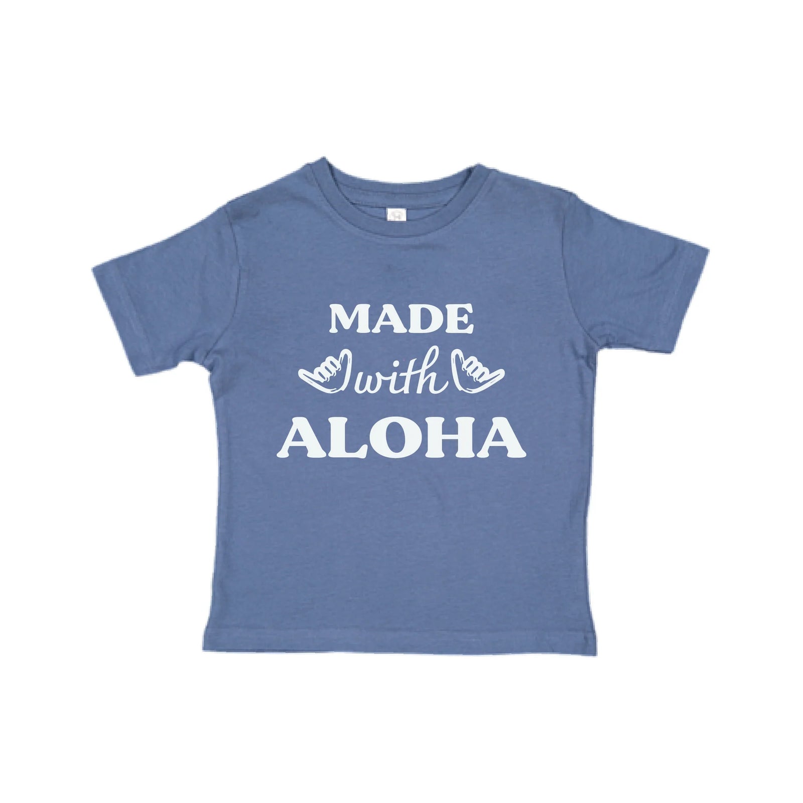 Pop-Up Mākeke - Honolulu Baby Co. - Made With Aloha Keiki T-Shirt - Indigo Front View