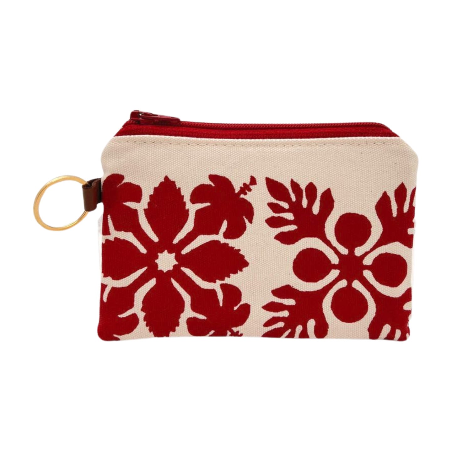Pop-Up Mākeke - A Maui Day Original Handbags - Handprinted Mini Handbag - Red Quilt on Canvas - Front View