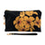 Pop-Up Mākeke - A Maui Day Original Handbags - Handprinted Small Handbag - Plumeria on Black Canvas - Front View - Strap Off