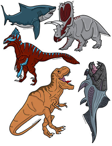 Pop-Up Mākeke - Advance Wildlife Education - Dinosaur Sticker Sheet