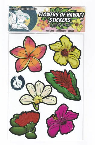 Pop-Up Mākeke - Advance Wildlife Education - Flowers of Hawai&#39;i Stickers