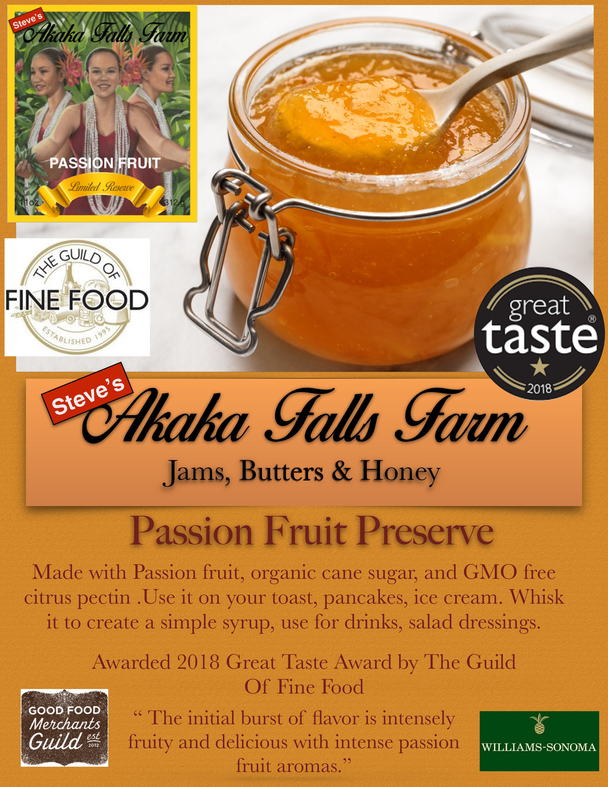 Pop-Up Mākeke - Akaka Falls Farm - Passion Fruit Preserve - Information