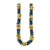Pop-Up Mākeke - Akalei Designs - Island Inspired Cobalt Blue with Yellow Picasso Segmented Kumihimo Necklace Lei - 30in - Close Up