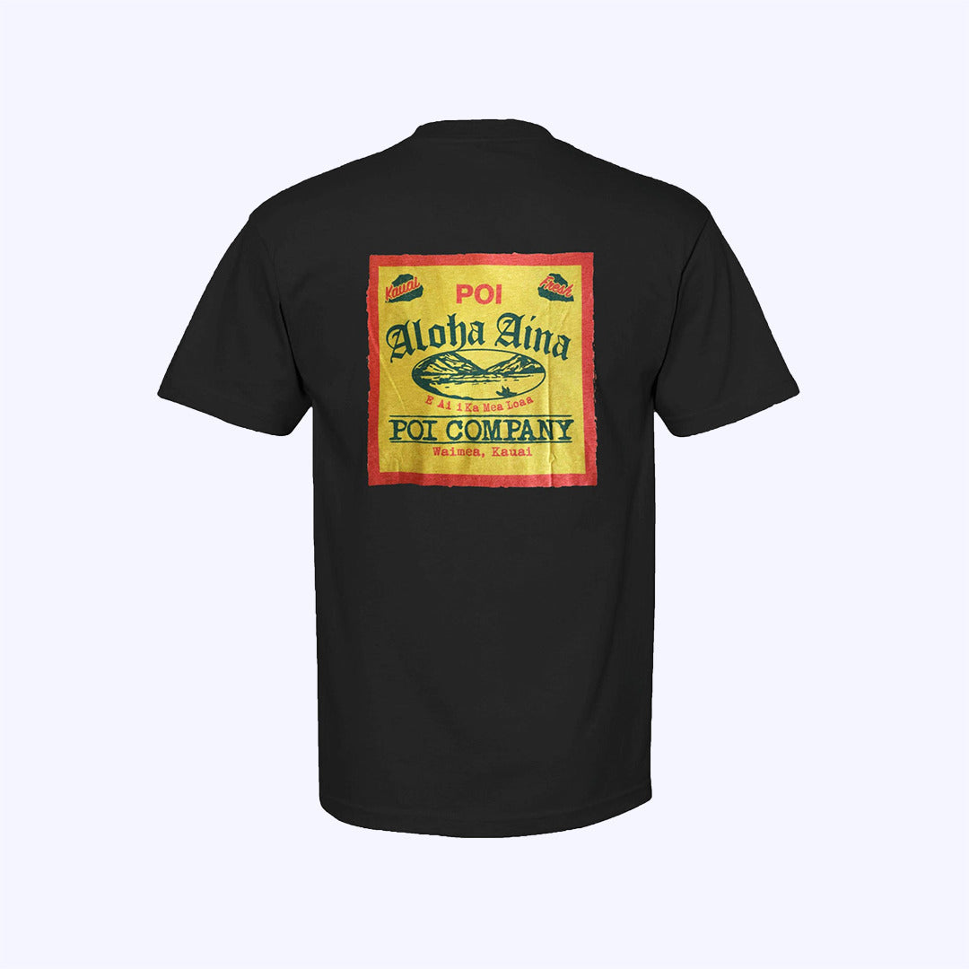 Pop-Up Mākeke - Aloha Aina Poi Co. - Poi Bag Label Mens Short Sleeve T-Shirt - Black