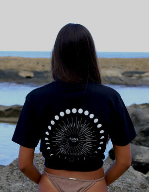 Pop-Up Mākeke - Aloha Modern - Helu Pō Womens Short Sleeve T-Shirt - In Use