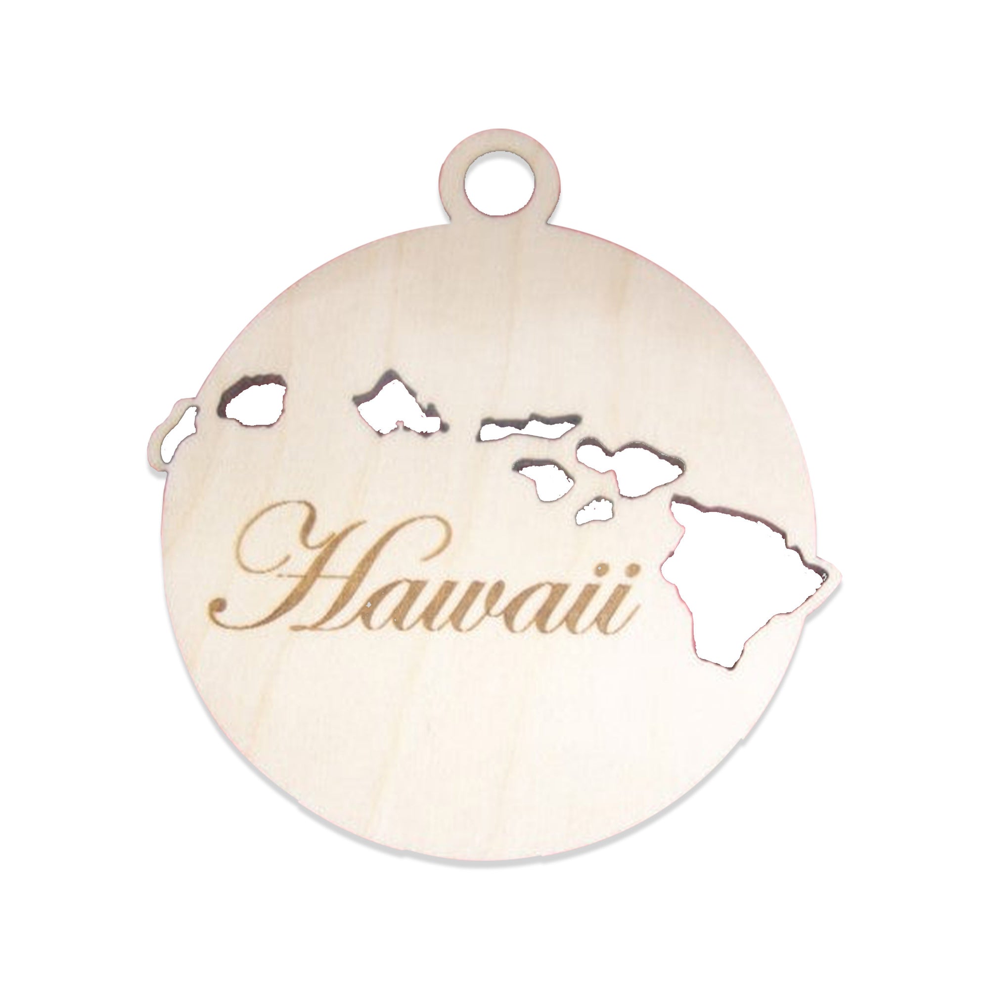 Pop-Up Mākeke - Aloha Overstock - Laser Cut Hawaiian Island Chain Wood Ornament - Front View