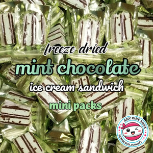 Pop-Up Mākeke - Any Kine Snax - Freeze Dried Ice Cream Sandwich Mini Packs (half) - Mint Chocolate