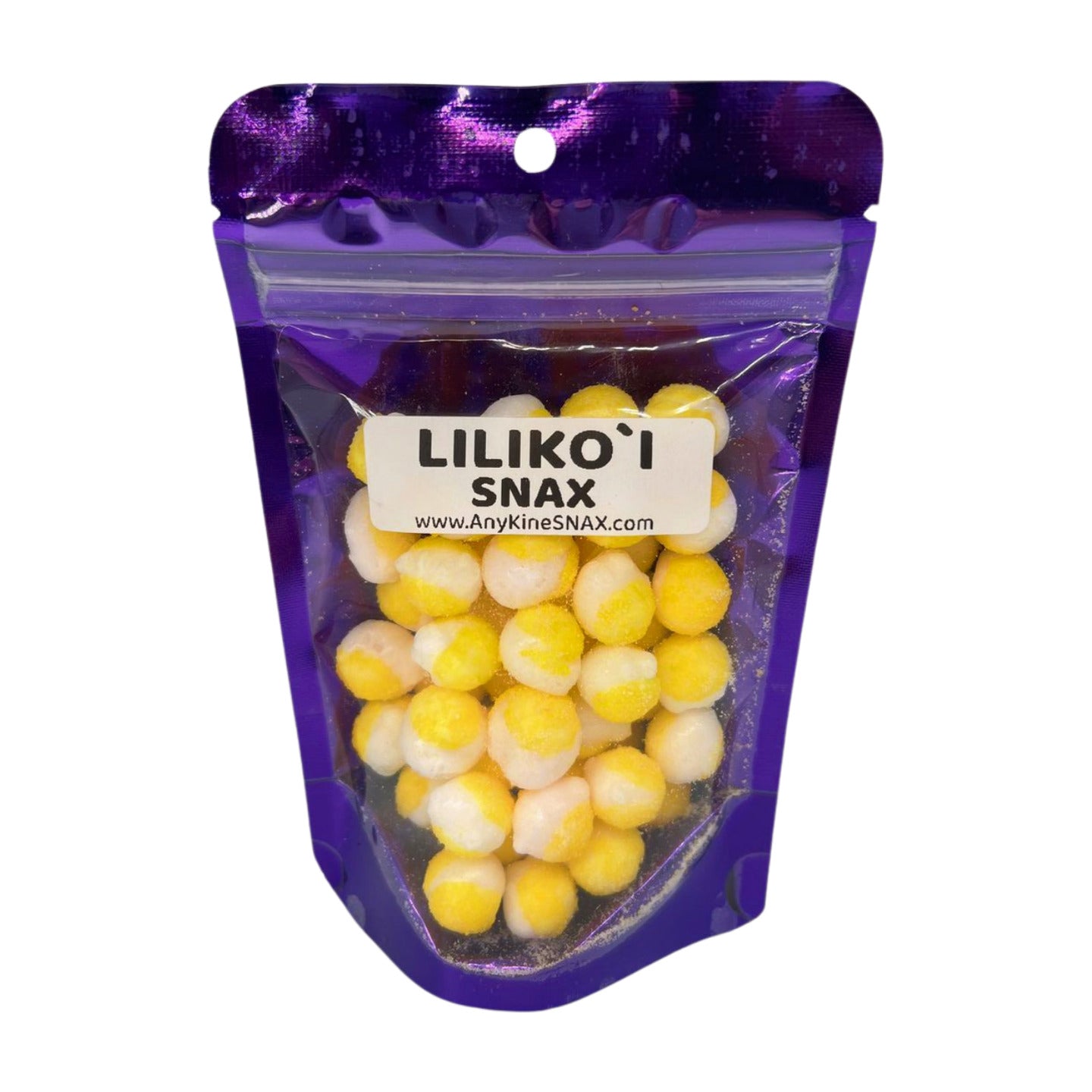 Pop-Up Mākeke - Any Kine Snax - Freeze Dried Liliko'i SNAX - Front View