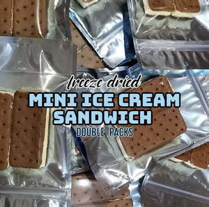 Pop-Up Mākeke - Any Kine Snax - Freeze Dried Mini Ice Cream Sandwich - Double Packs - Vanilla