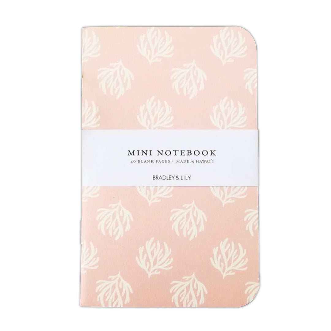 Pop-Up Mākeke - Bradley & Lily - Pink Seaweed Mini Notebook - Front View