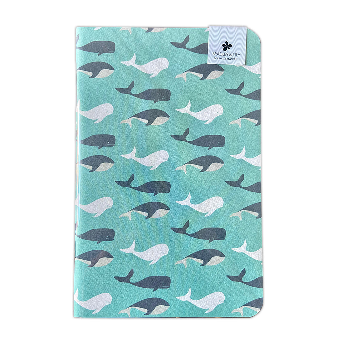 Pop-Up Mākeke - Bradley &amp; Lily - Whale Large Notebook - Front View