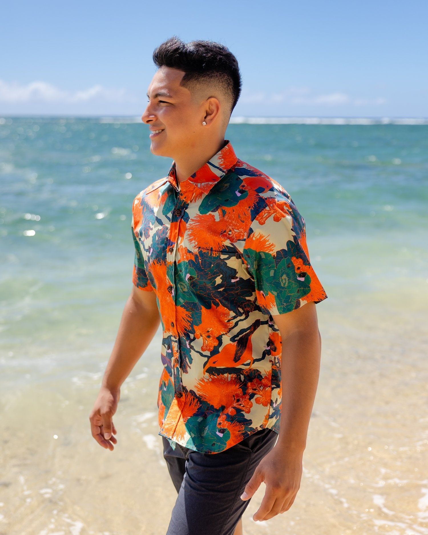 Pop-Up Mākeke - David Shepard Hawaii - Kaniakapūpū Lehua 'Alani Men's Aloha Shirt