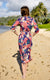 Pop-Up Mākeke - David Shepard Hawaii - Kaniakapūpū Lehua 'Ula Women's Midi Wrap Dress - Back View
