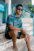Pop-Up Mākeke - David Shepard Hawaii - Kūpala (Sicyos) Teal Men's Aloha Shirt - Front View