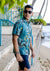 Pop-Up Mākeke - David Shepard Hawaii - Kūpala (Sicyos) Teal Men's Aloha Shirt - Side View