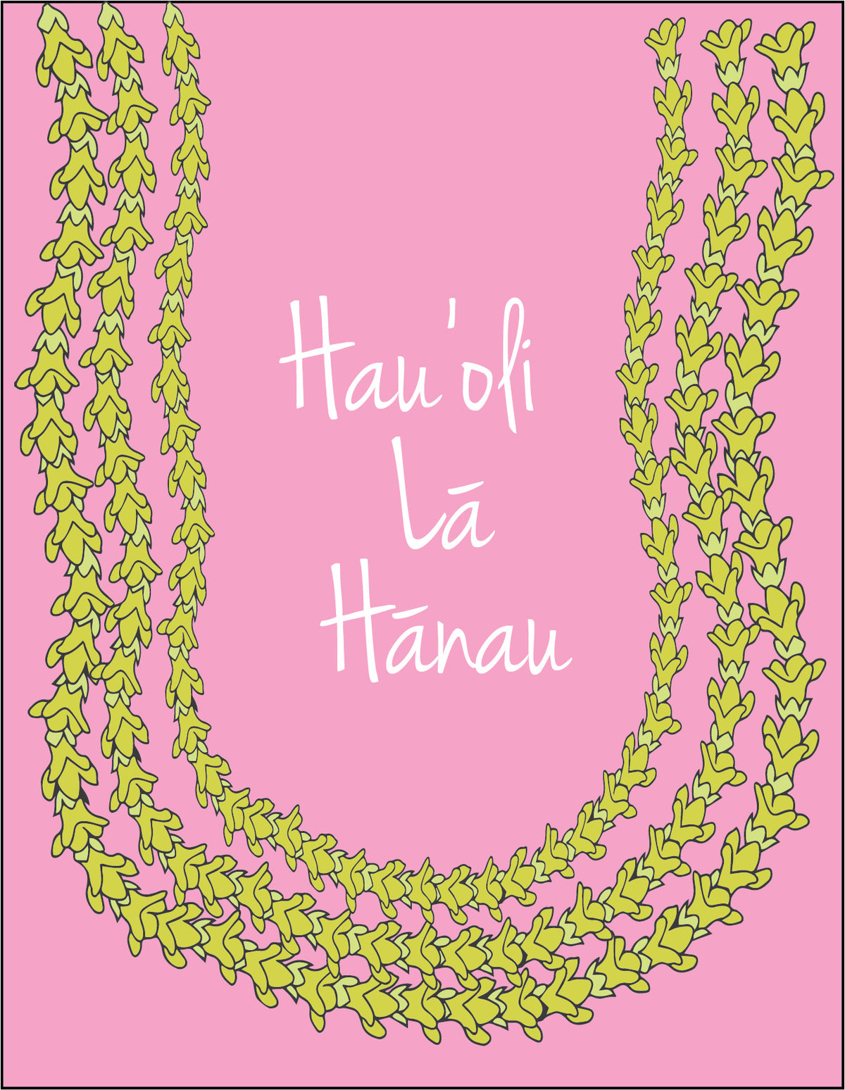 Pop-Up Mākeke - Debby Sato Designs - Pakalana Hau&#39;oli Lā Hānau (Happy Birthday) Blank Greeting Card - Pink