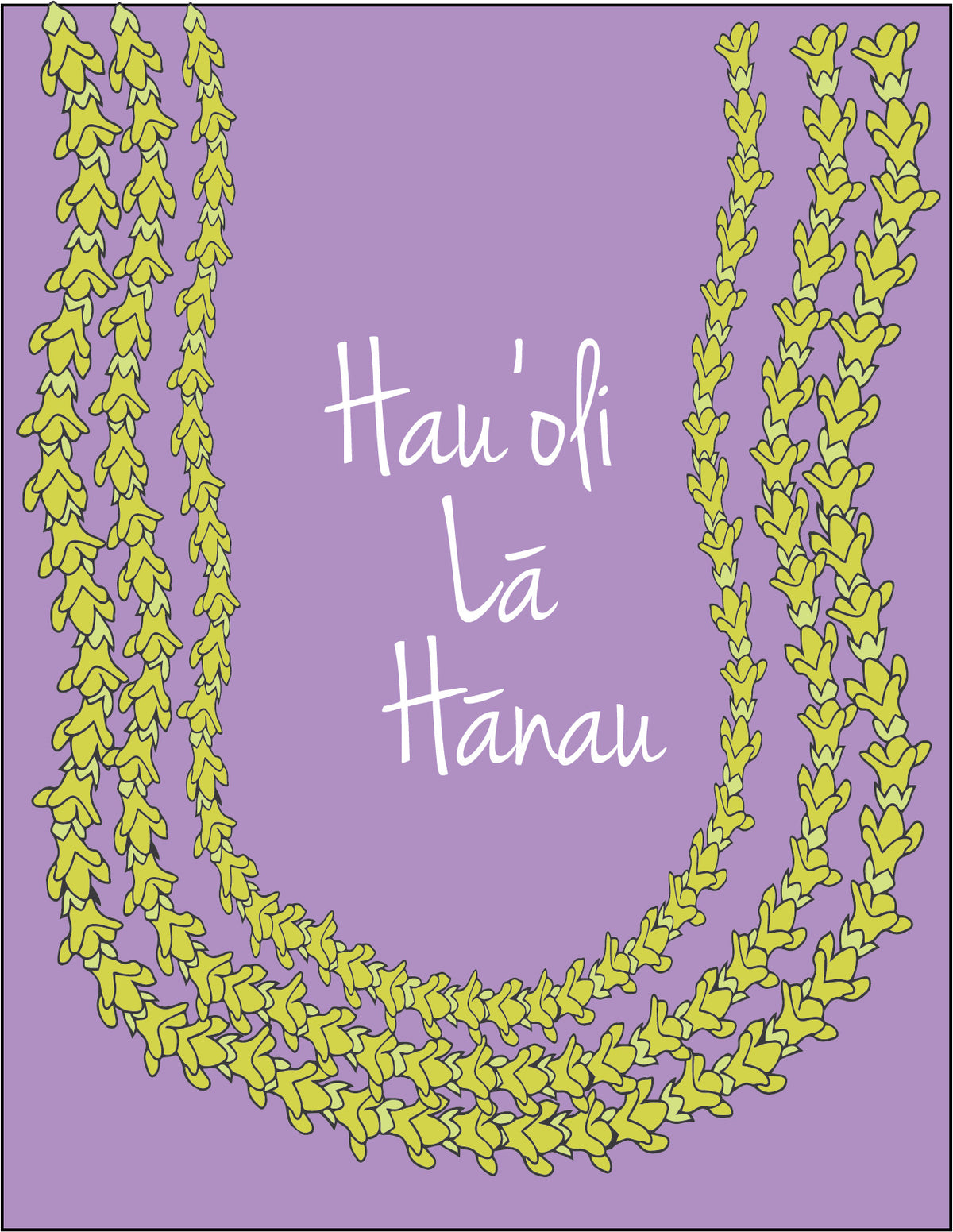Pop-Up Mākeke - Debby Sato Designs - Pakalana Hau&#39;oli Lā Hānau (Happy Birthday) Blank Greeting Card - Purple