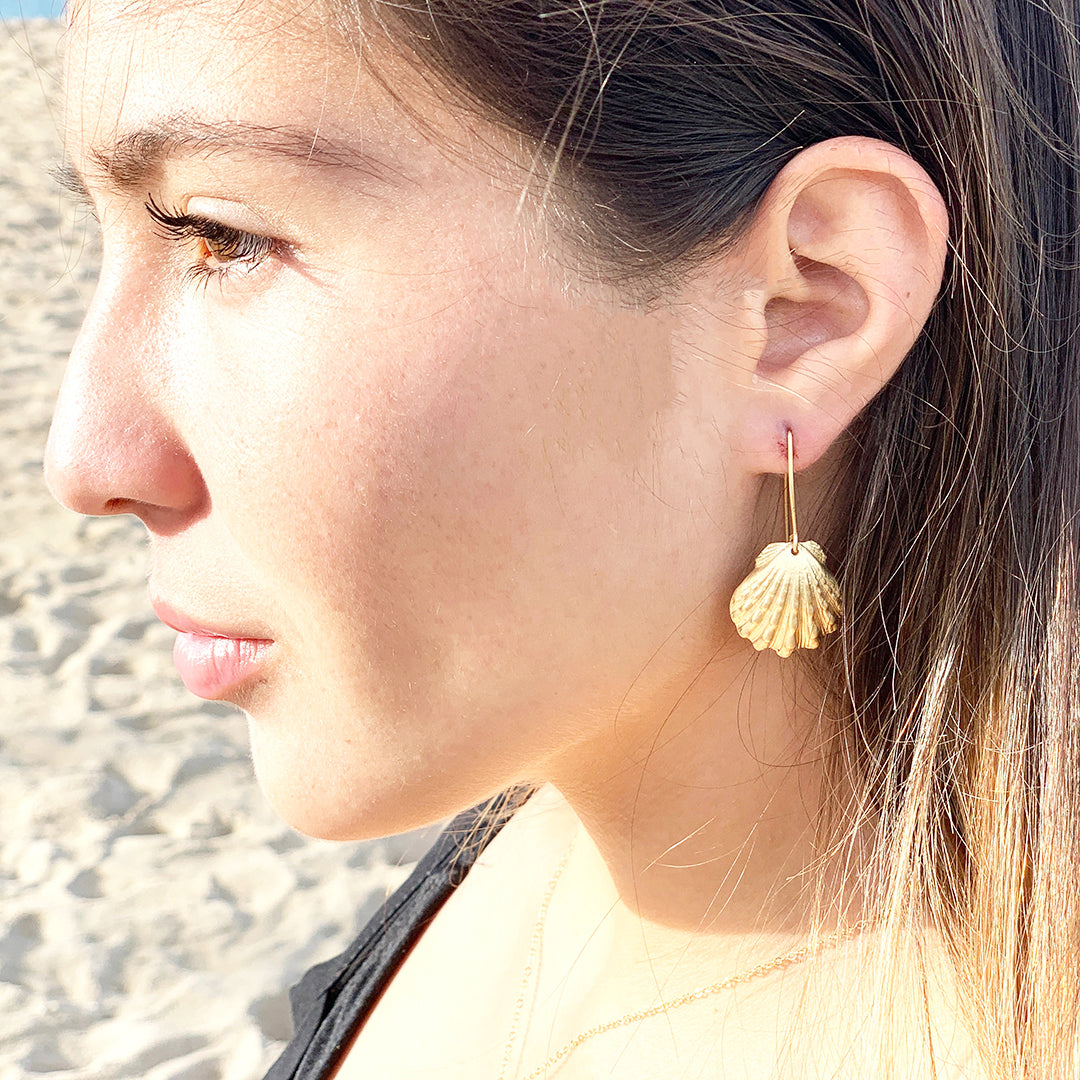 Pop-Up Mākeke - Debby Sato Designs - Sunrise Shell 14K Gold over Sterling Silver Earrings