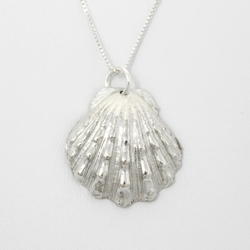 Pop-Up Mākeke - Debby Sato Designs - Sunrise Shell Sterling Silver Necklace - Front View