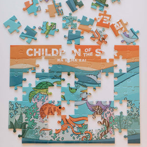 Pop-Up Mākeke - Haku Collective - Children Of The Sea Kid's Puzzle - In Progress