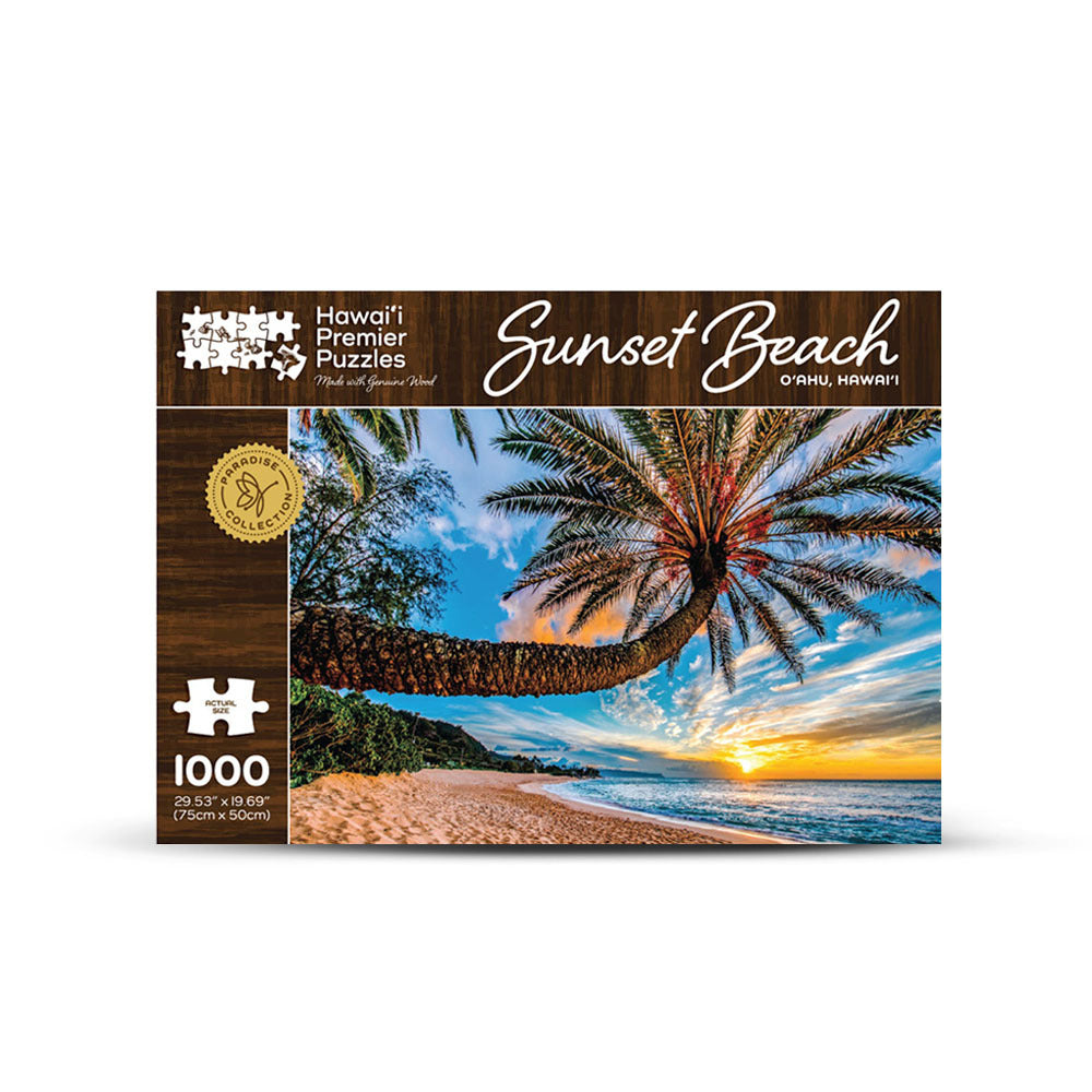 Pop-Up Mākeke - Hawaii Premier Puzzles - Sunset Beach Puzzle - Oahu, Hawaii 1000-Piece Puzzle - Front View