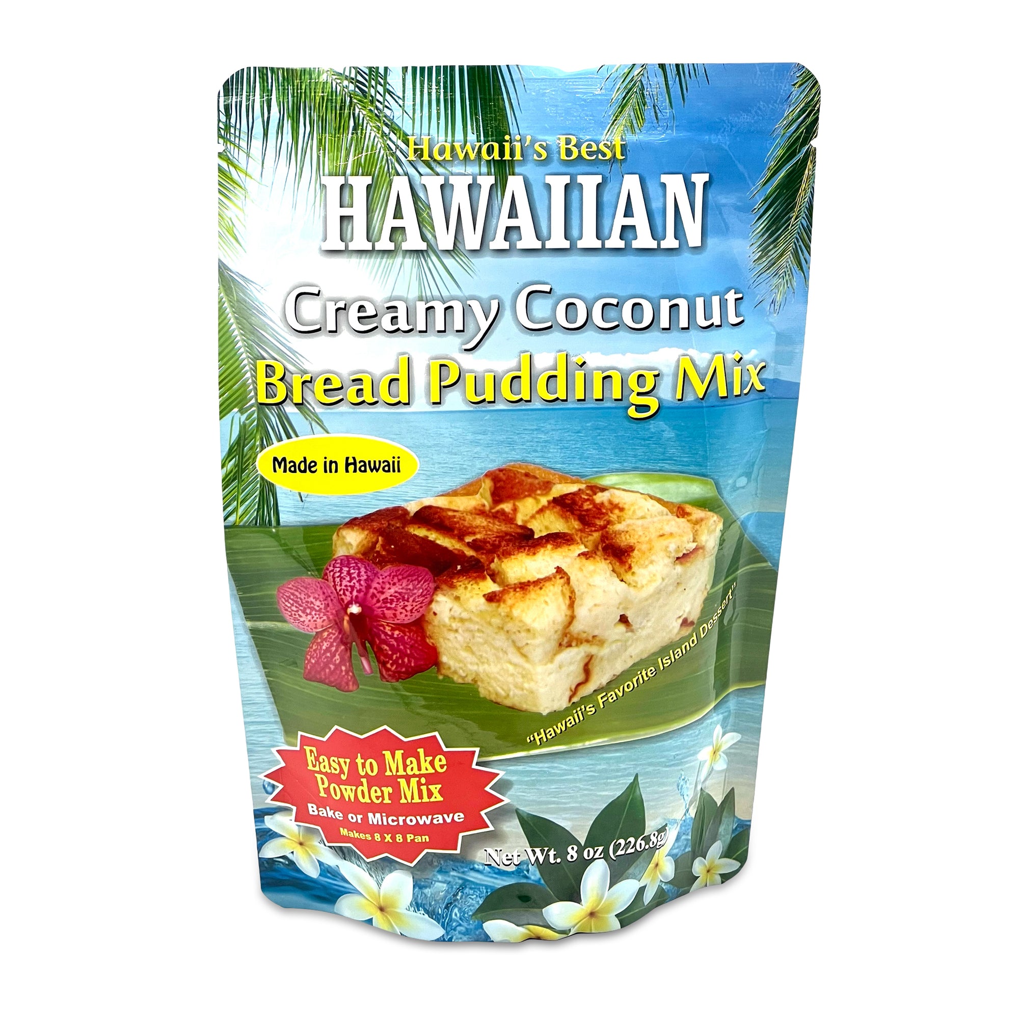 Pop-Up Mākeke - Hawaii's Best Mixes - Hawaiian Creamy Coconut Bread Pudding Mix - Front View