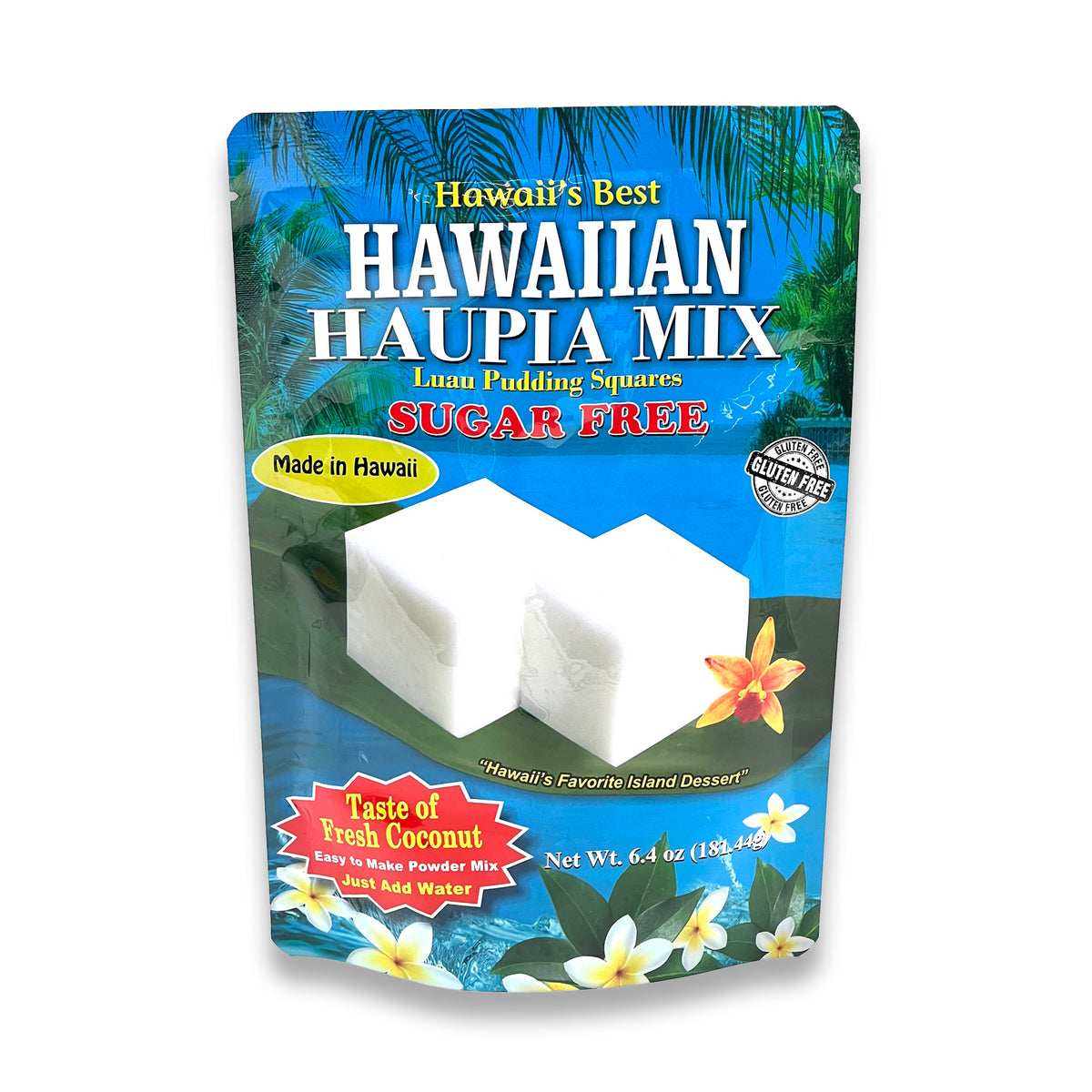 Pop-Up Mākeke - Hawaii&#39;s Best Mixes - Hawaiian Haupia Luau Sugar Free Pudding Squares Mix