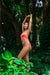 Pop-Up Mākeke - Hawaii's Finest - Fuchsia Tribal Kini Swimsuit Top - Side View