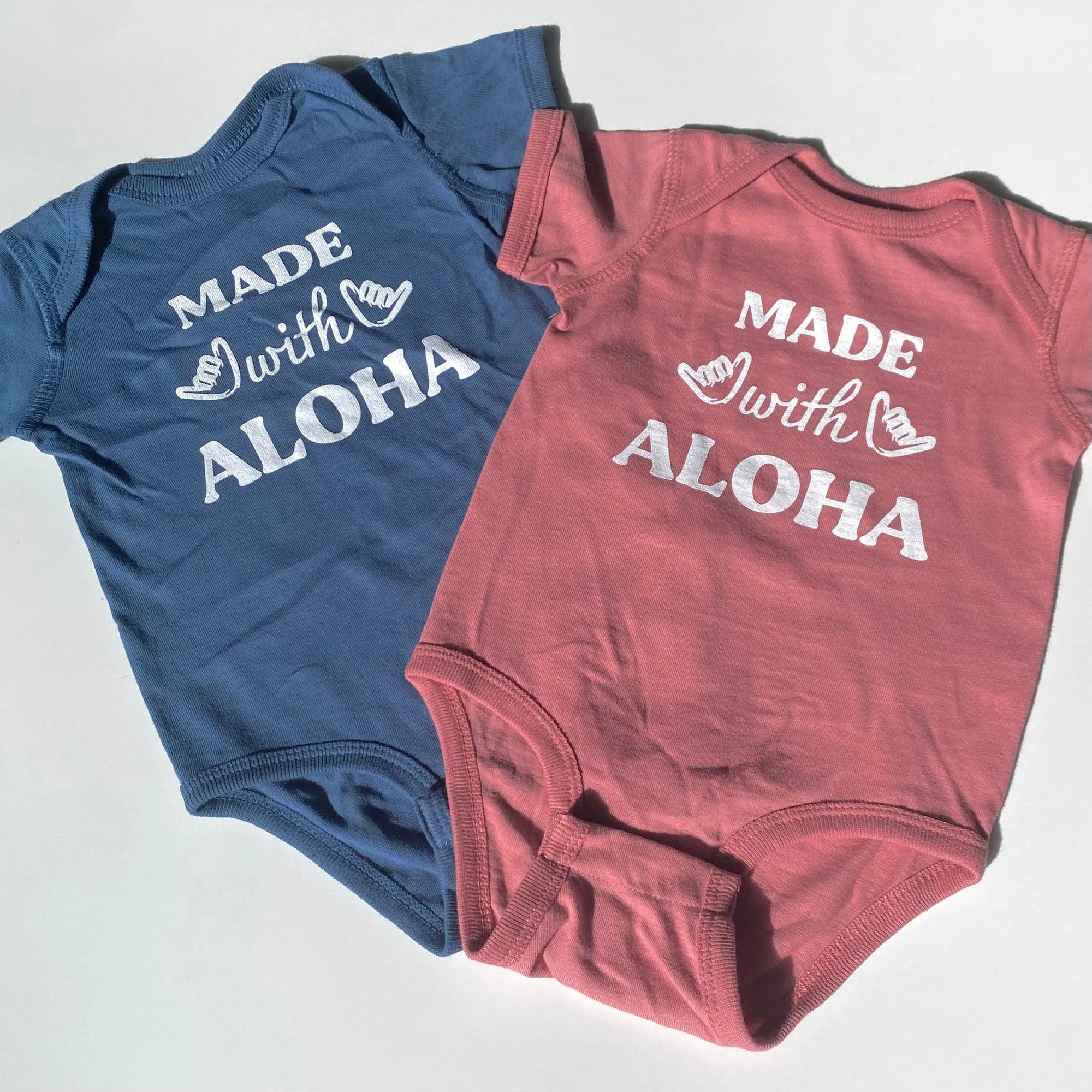Pop-Up Mākeke - Honolulu Baby Co. - Made With Aloha Baby Onesie - Indigo