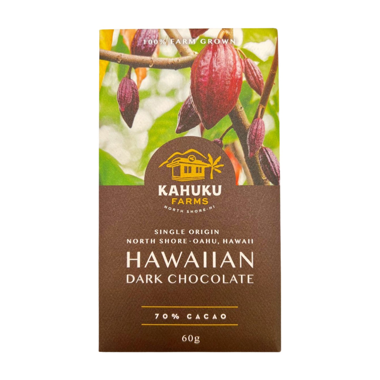 Pop-Up Mākeke - Kahuku Farms - Hawaiian Dark Chocolate (70%) - Front View