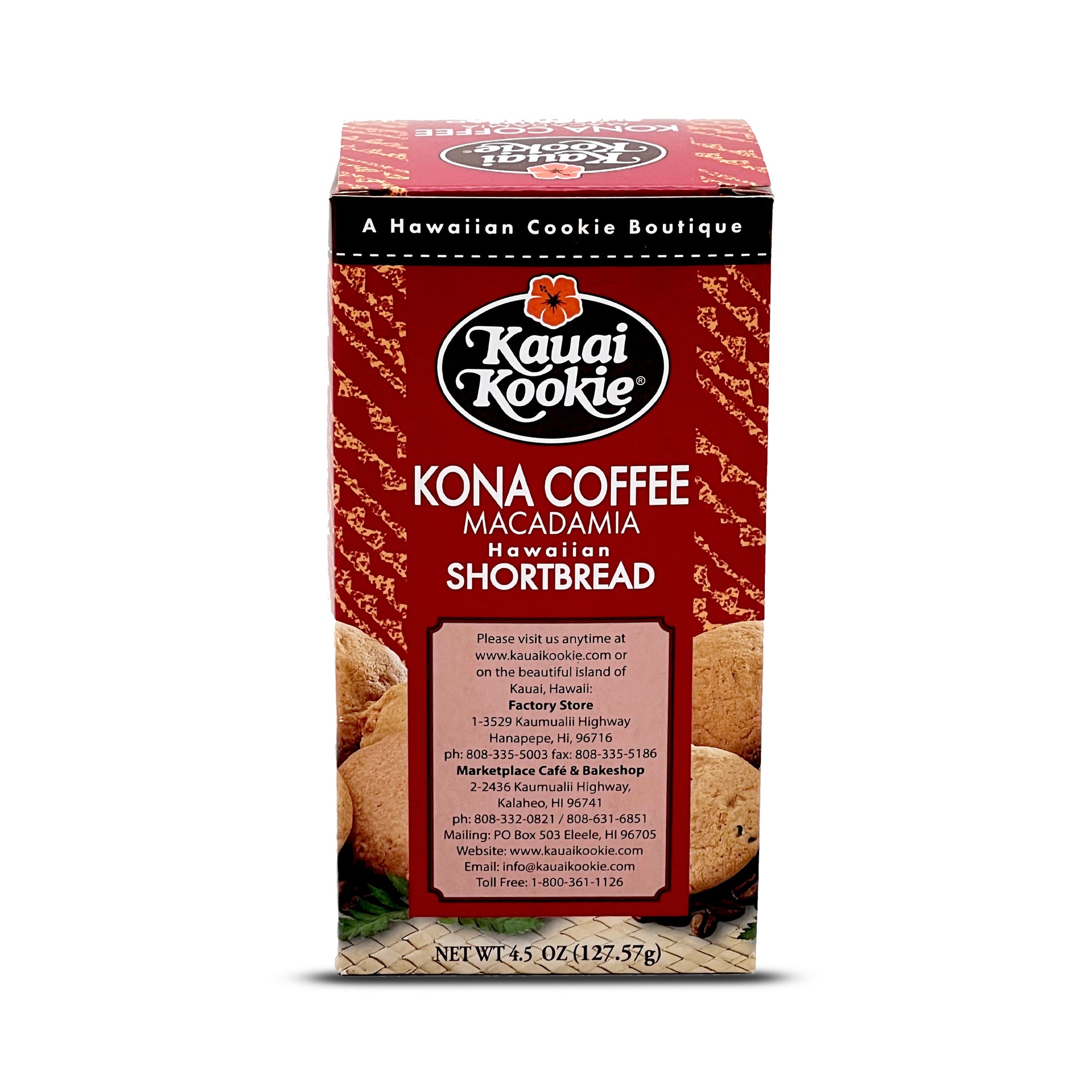 Pop-Up Mākeke - Kauai Kookie - Classic Kona Coffee Macadamia Nut Cookies - Back View