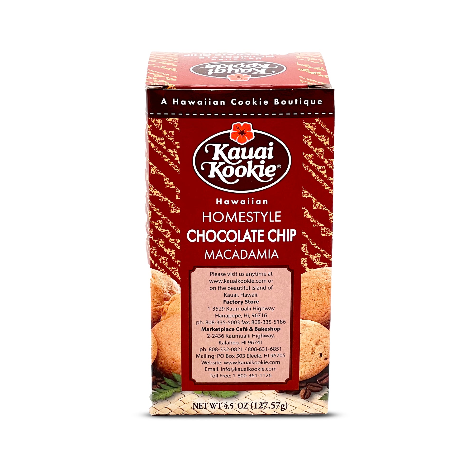 Pop-Up Mākeke - Kauai Kookie - Homestyle Chocolate Chip Macadamia Nut Cookies - Back View