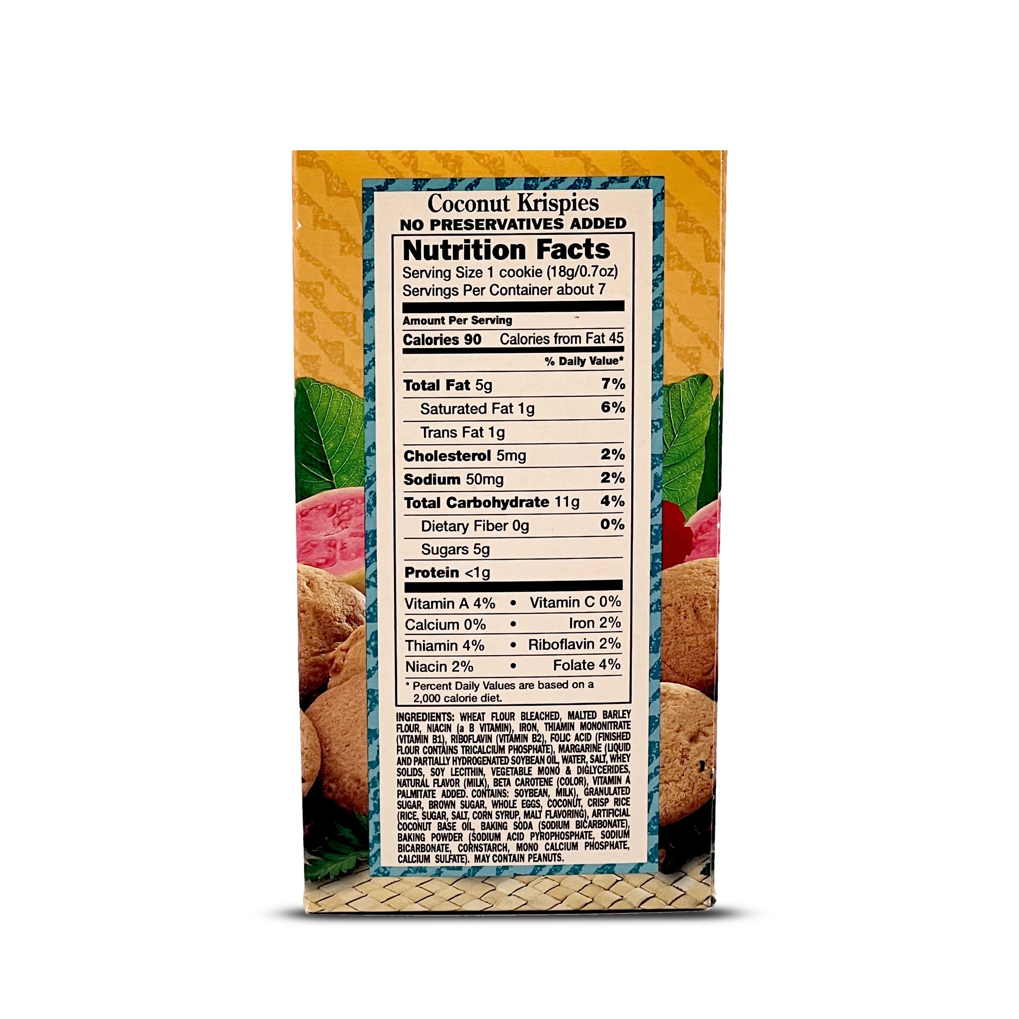 Pop-Up Mākeke - Kauai Kookies - Homestyle Hawaiian Cookies - Coconut Krispies - Nutritional Information