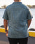 Pop-Up Mākeke - Kini Zamora - Silversword Aloha Shirt - Blue - Back View