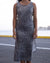 Pop-Up Mākeke - Kini Zamora - Silversword Bodycon Maxi Dress - Black & White - Front View