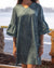 Pop-Up Mākeke - Kini Zamora - Silversword Flare Sleeve Tunic Dress - Blue - Close Up