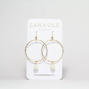 Pop-Up Mākeke - Laha'ole Designs - Pīkake 14k Gold-Fill Hoop Earrings - Large