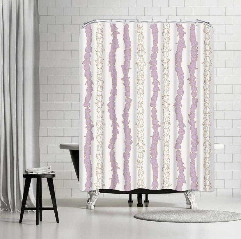 Pop-Up Mākeke - Laha&#39;ole Designs - ʻĀkala Pīkake Lei Shower Curtain