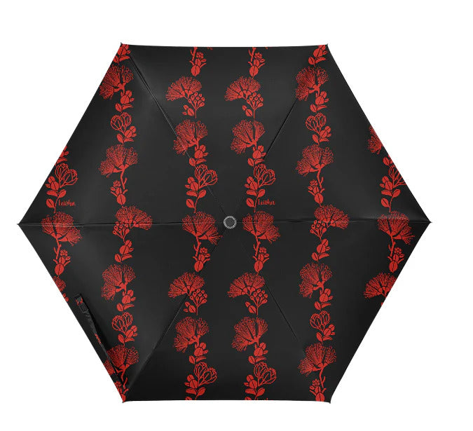 Pop-Up Mākeke - Lei&#39;ohu Designs - Compact Umbrella - Ulaula