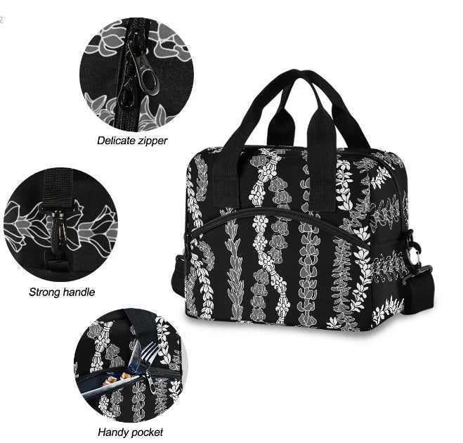 Pop-Up Mākeke - Lei&#39;ohu Designs - Insulated Cooler Lunch Bag - Forever Lei &#39;Ele&#39;Ele