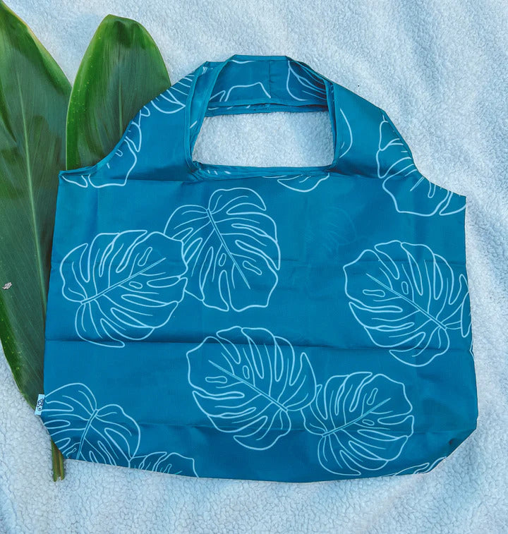 Pop-Up Mākeke - Lei&#39;ohu Designs - Reusable Grocery Bag - Monstera