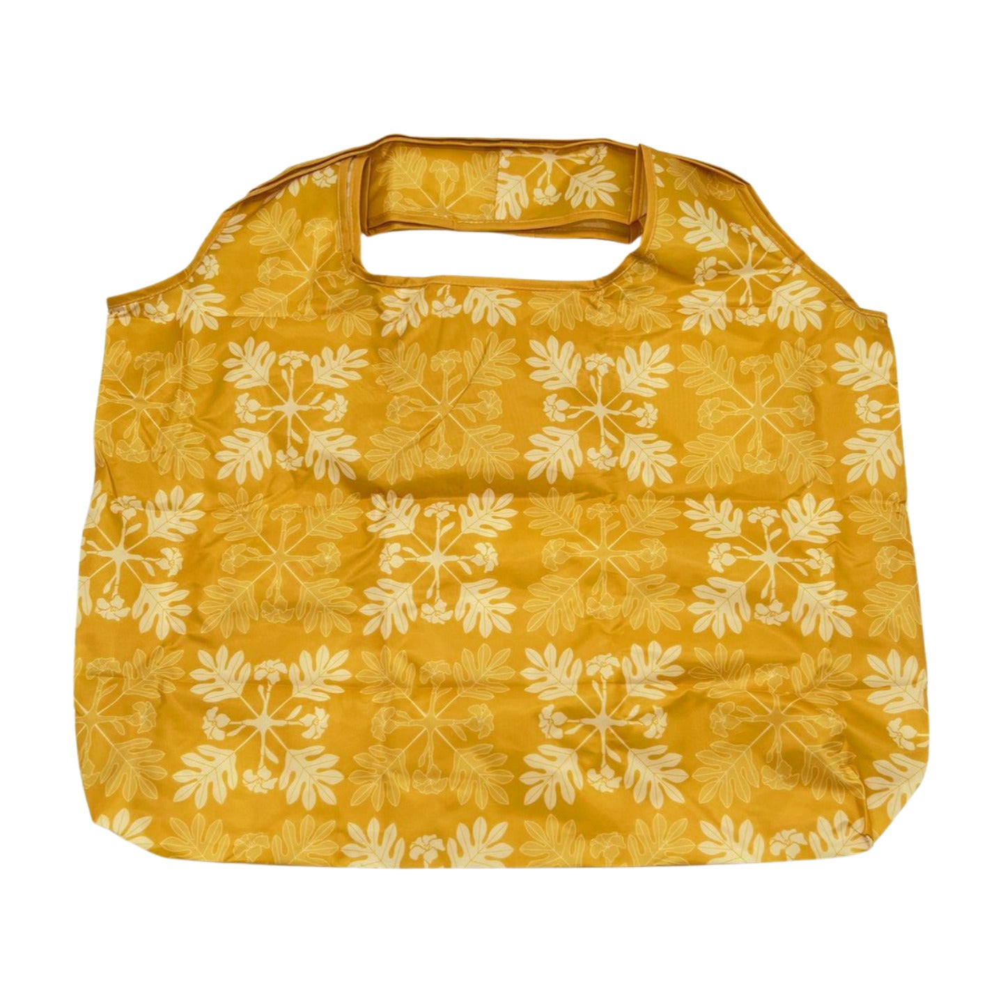 Pop-Up Mākeke - Lei'ohu Designs - Reusable Grocery Bag - Puakenikeni Quilt - Front View