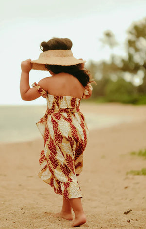 Pop-Up Mākeke - Lexbreezy Hawai'i - Muumuu Keiki Off-Shoulder Dress - Back View
