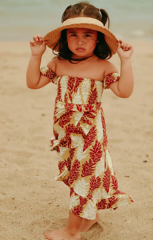 Pop-Up Mākeke - Lexbreezy Hawai'i - Muumuu Keiki Off-Shoulder Dress - Front View