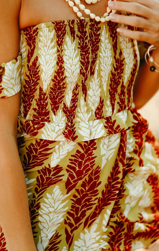 Pop-Up Mākeke - Lexbreezy Hawai'i - Muumuu Off-Shoulder Dress - Elastic Waistline