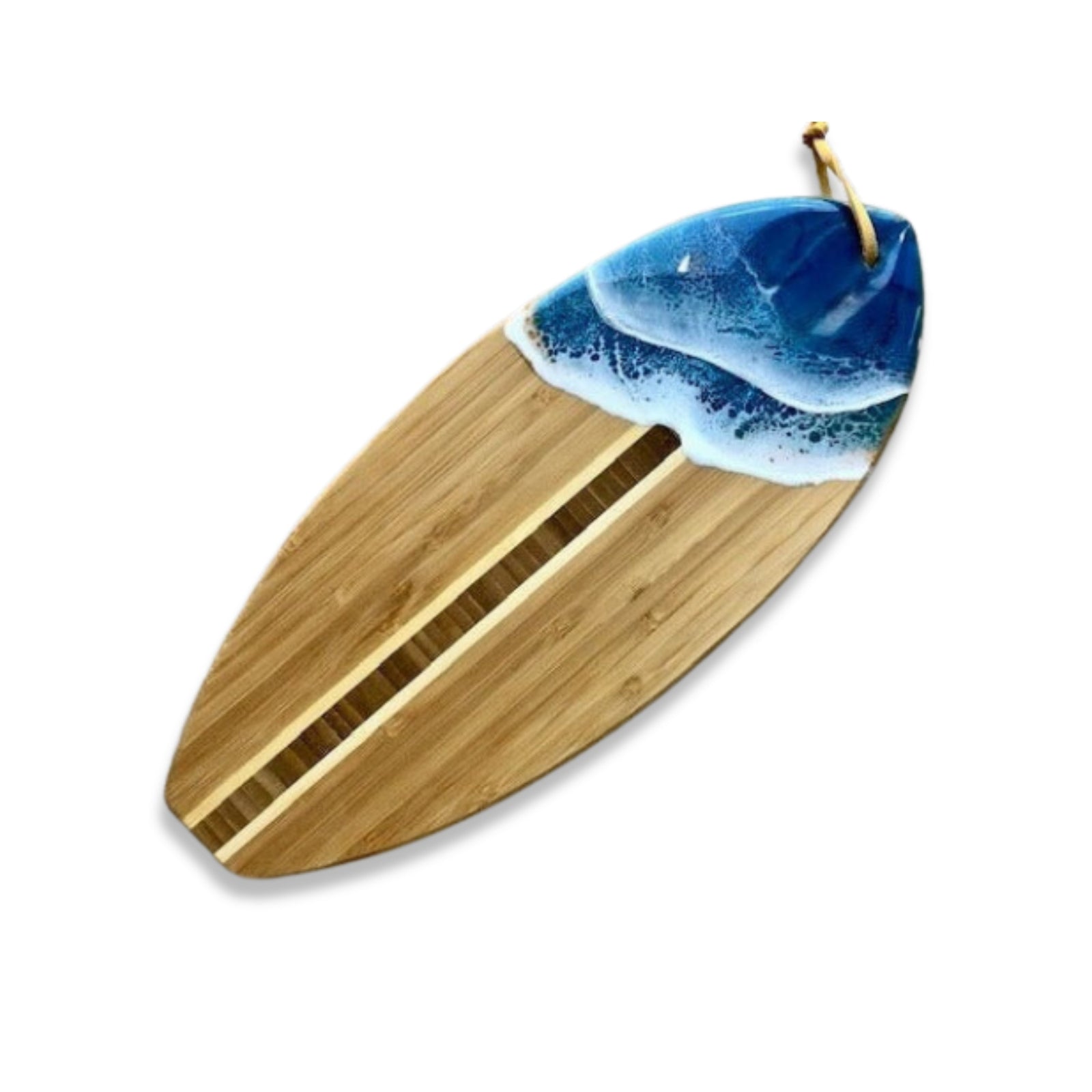 Pop-Up Mākeke - Marr Artworks - Bamboo Surfboard Serving Board - Blue