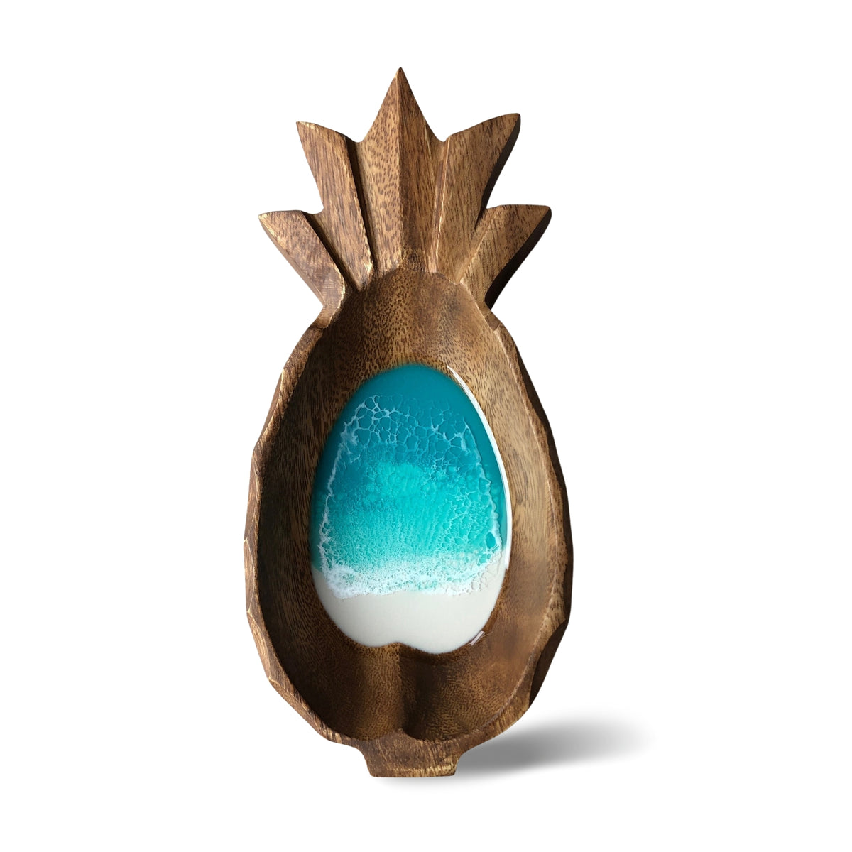 Pop-Up Mākeke - Marr Artworks - Pineapple Resin Wood Bowl - Aqua